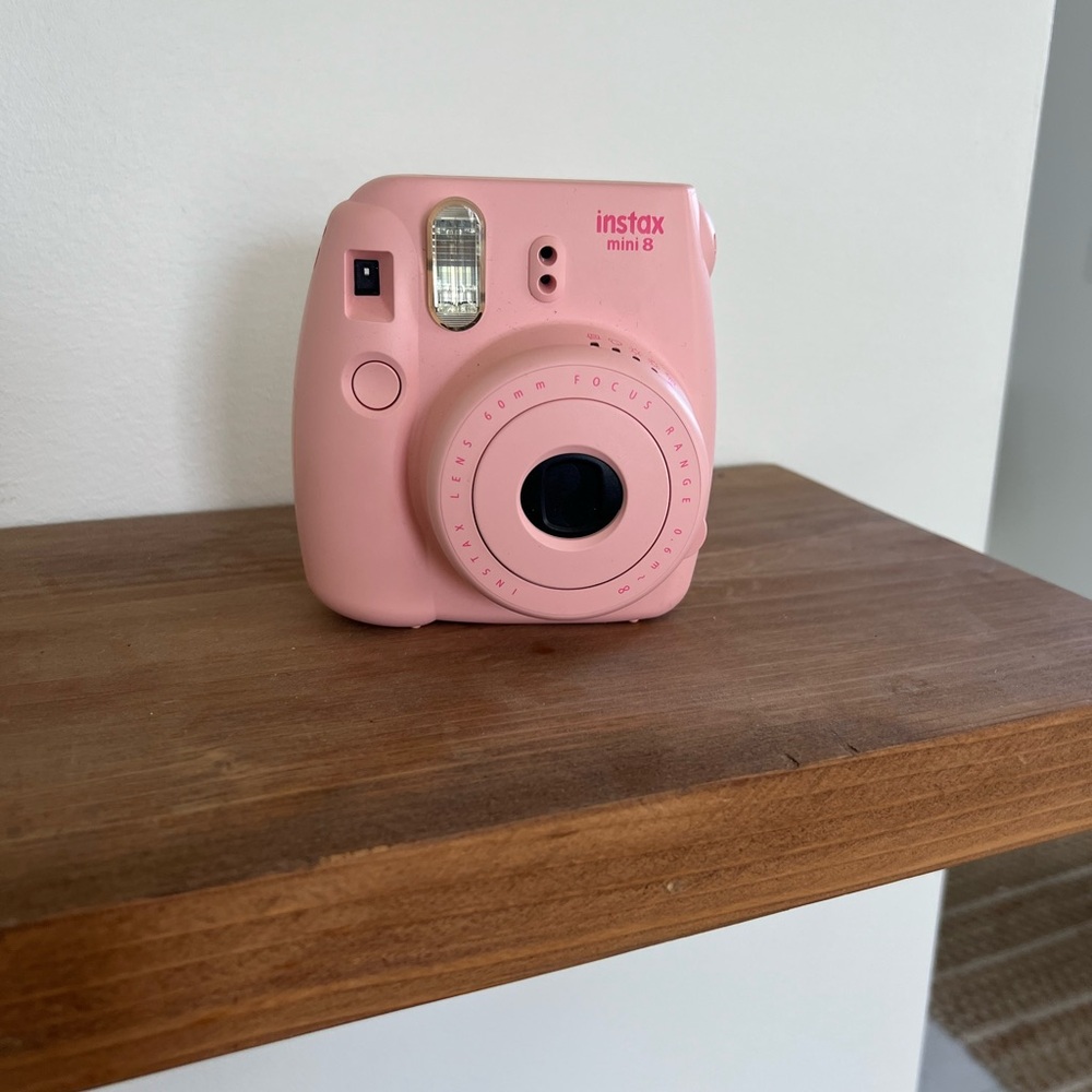 Instax Mini 8 Pink Instant Camera with Flower Case